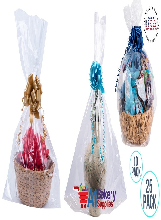مستلزمات أيه1 باكيري أكياس تغليف هدايا من السيلوفان من A1 Bakery Supplies، أكياس سلال هدايا، أكياس سلال هدايا، عبوة من 10 أكياس فقط (12 بوصة × 24 بوصة) - Image 5